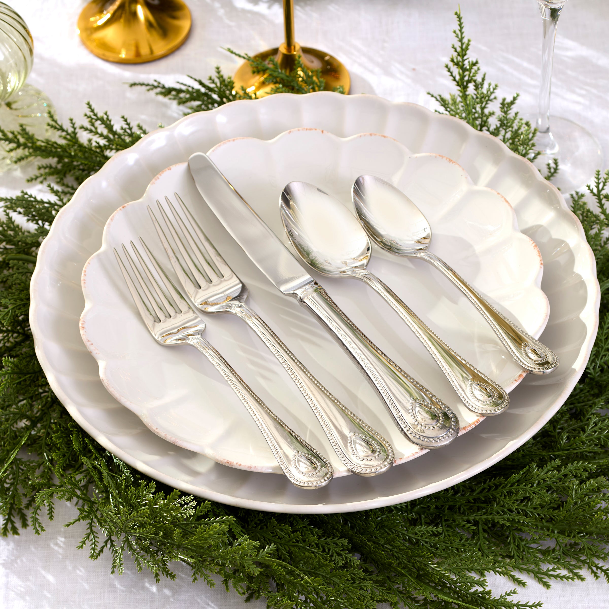 Blush Gold Rim Coupe Salad Plates - Image 6