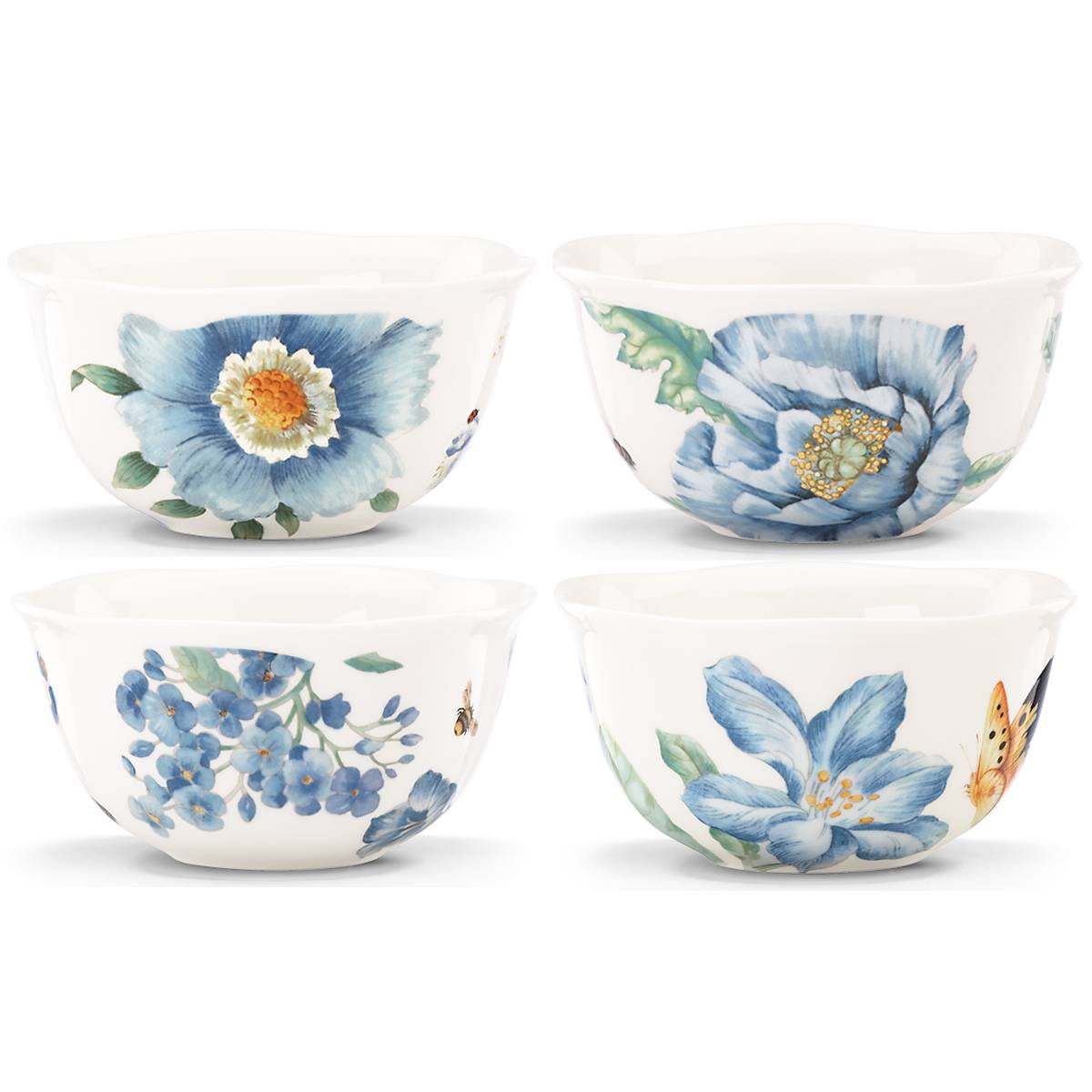 Blue Floral Dessert Bowls, Set of 4 - Image 2