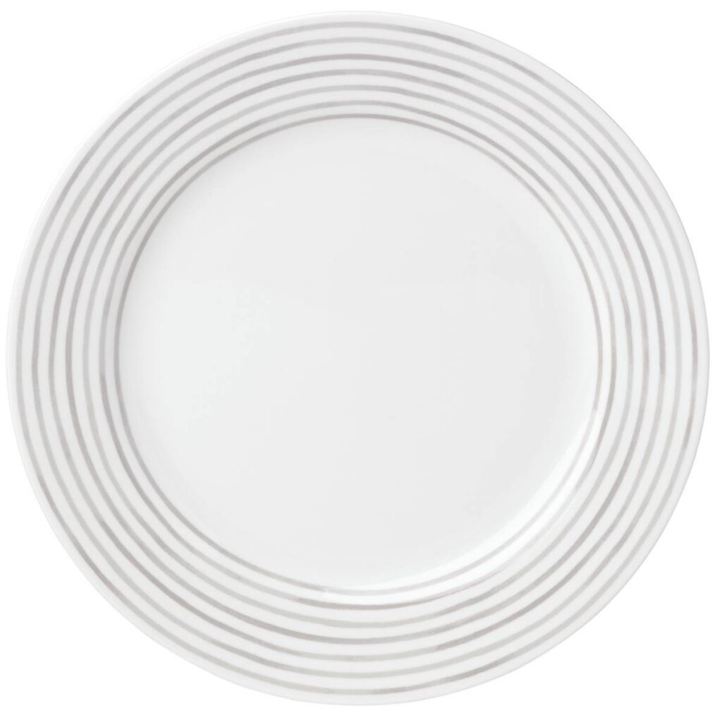 Gray Vertical Stripe Dinner Plate