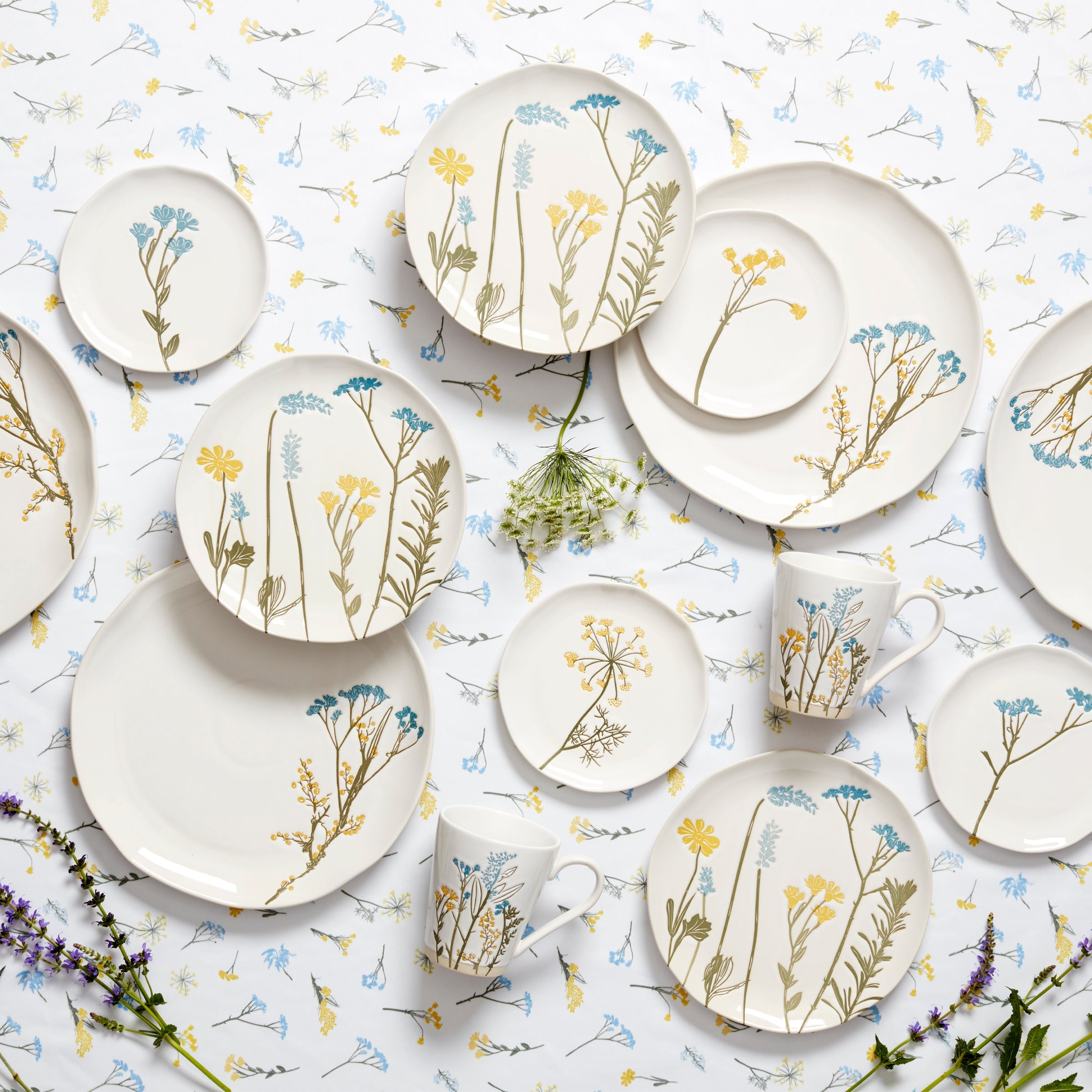 Square Floral Butterfly Accent Plates, Set of 4 - Image 5
