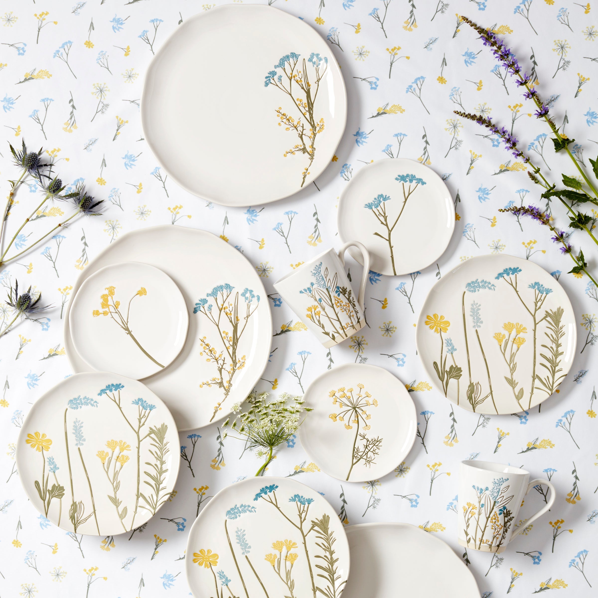 Square Floral Butterfly Accent Plates, Set of 4 - Image 4