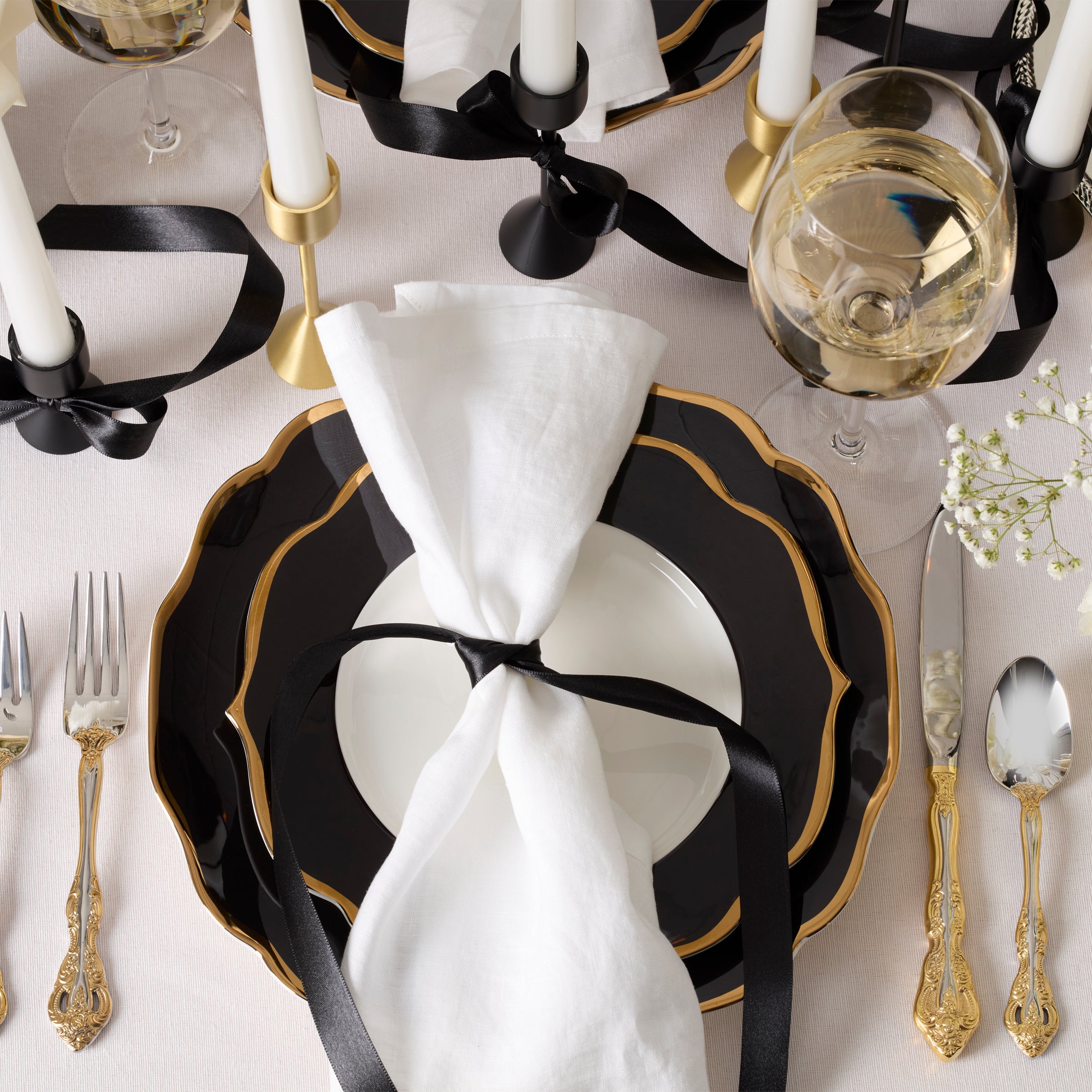 Watercolor Gold Coupe Salad Plates - Image 5