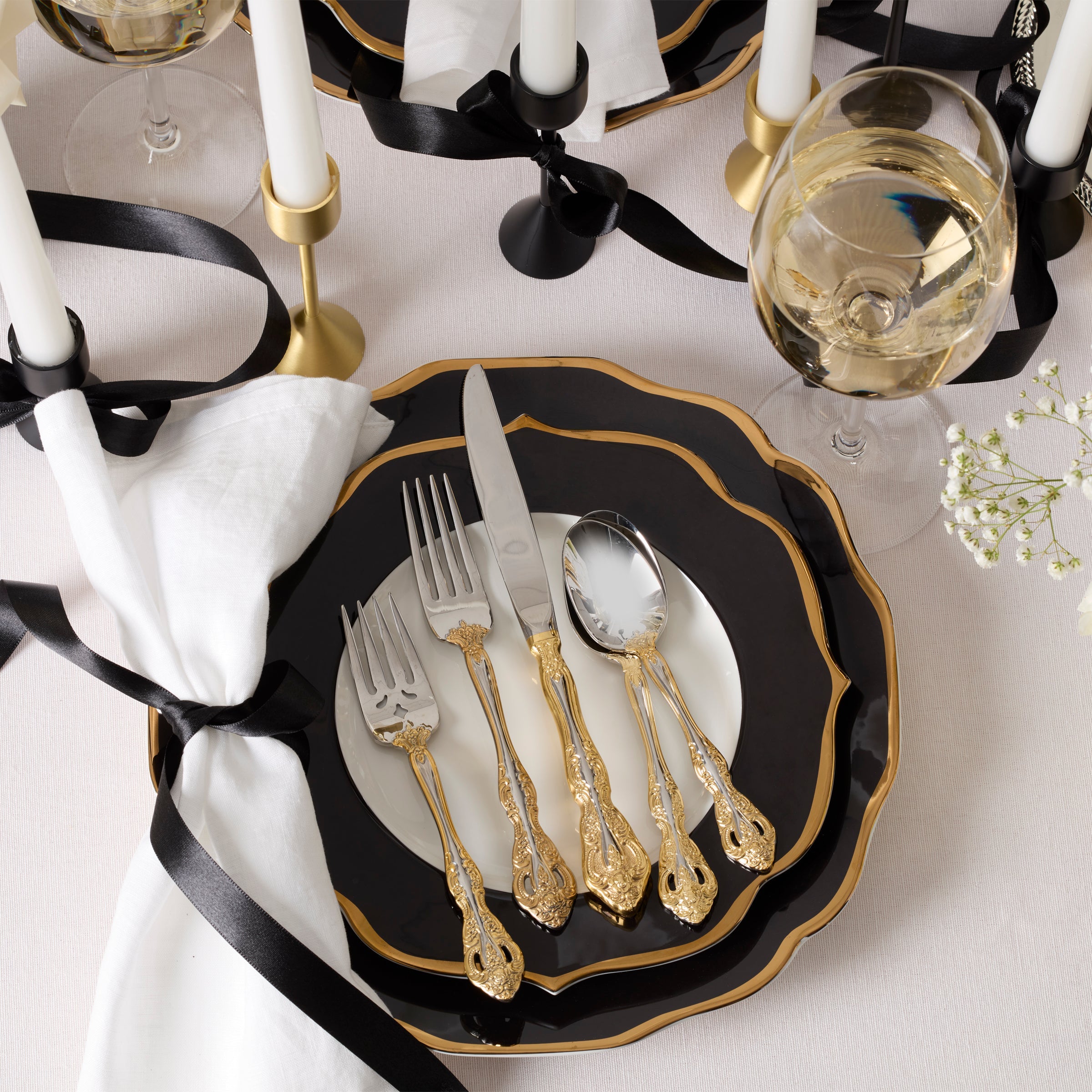 Watercolor Gold Coupe Salad Plates - Image 4