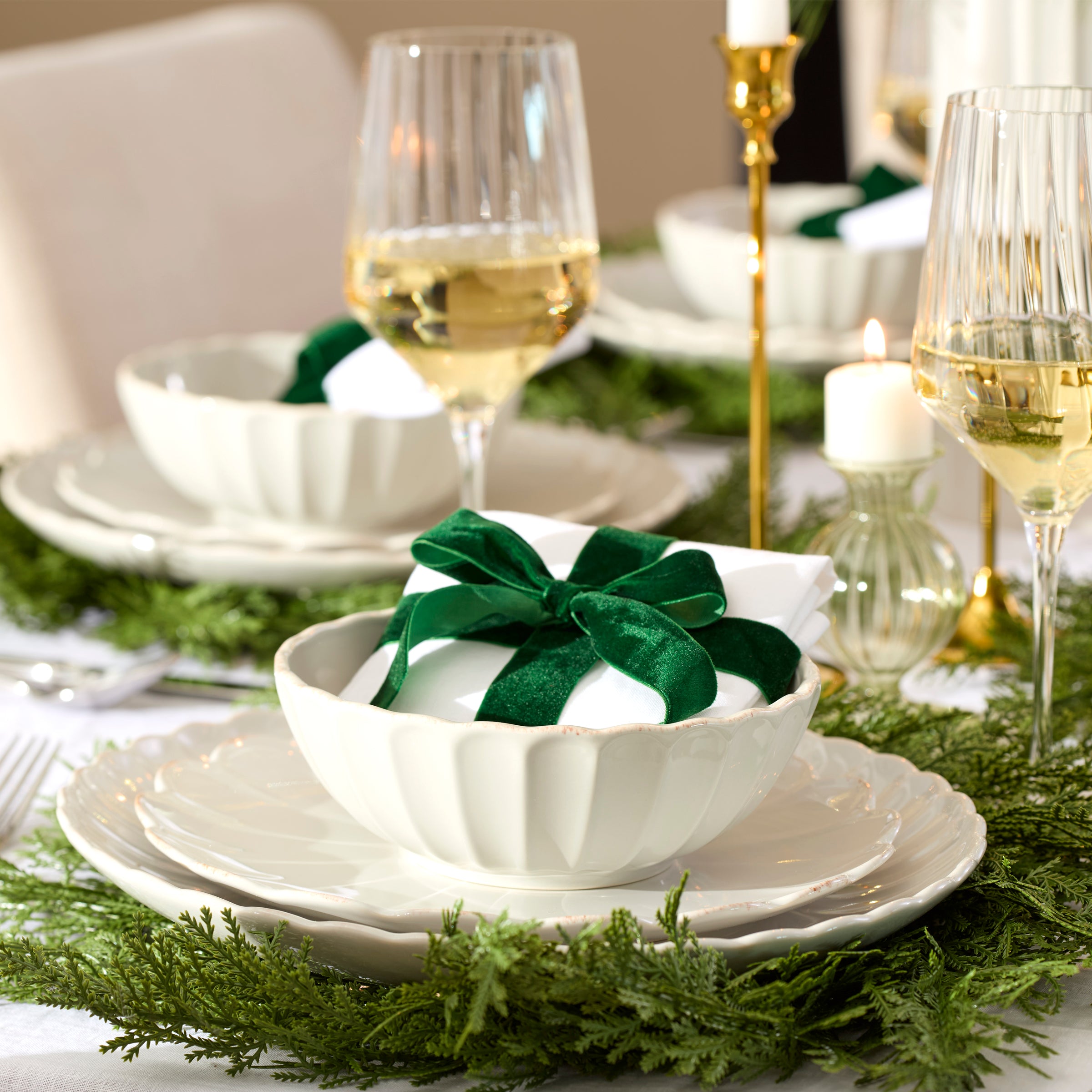 Blush Gold Rim Coupe Salad Plates - Image 7