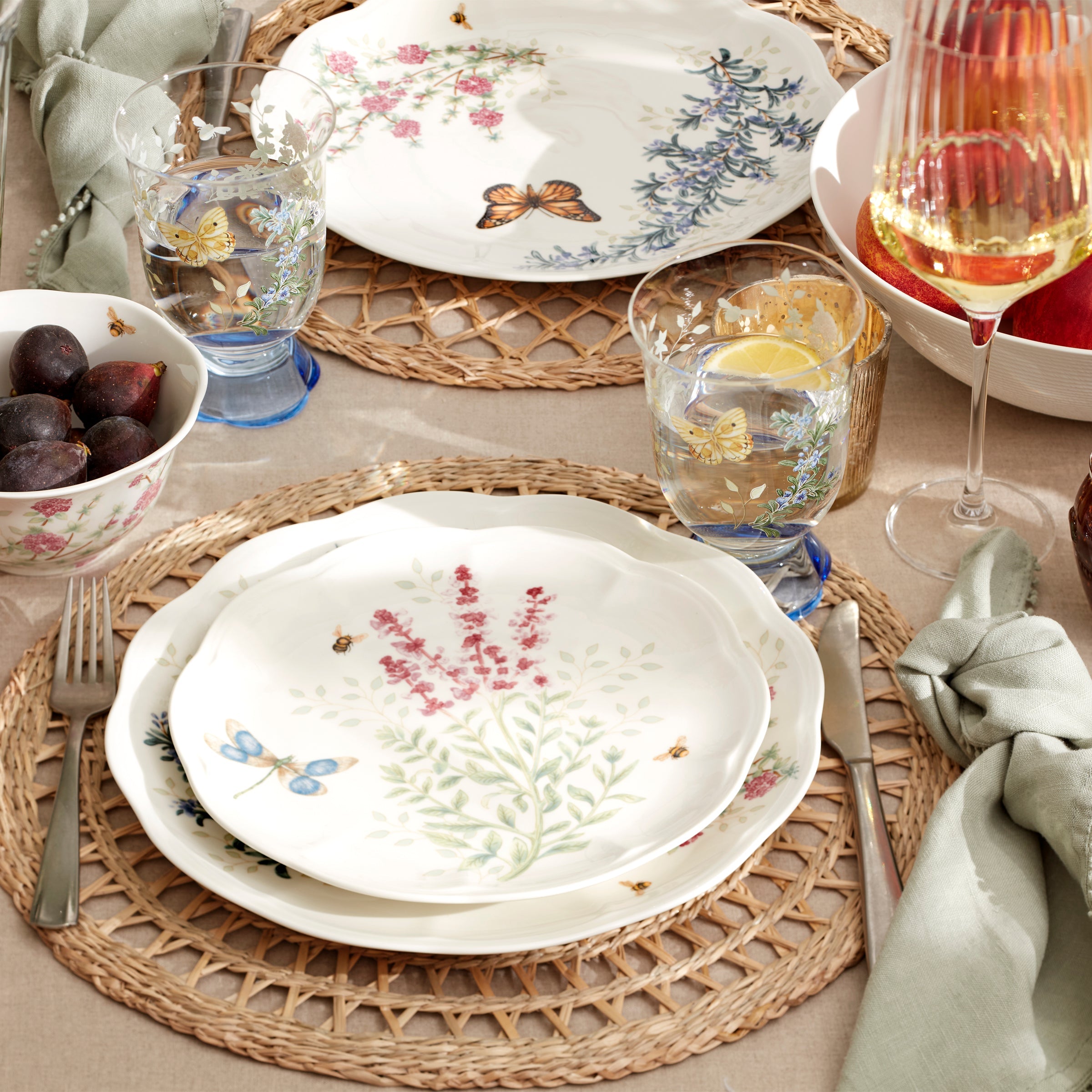 Pink Floral Accent Plates, Set of 4 - Image 4