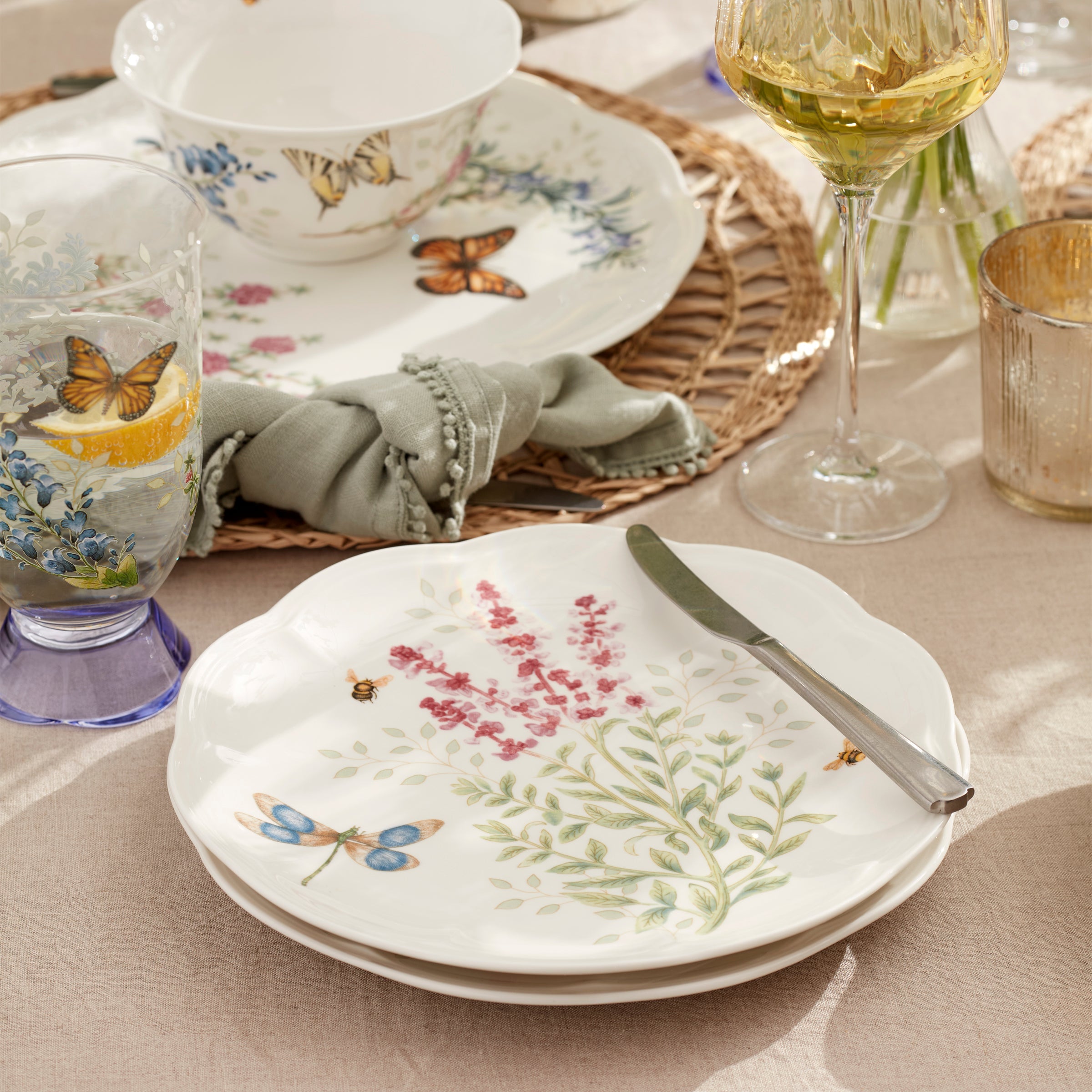 Pink Floral Accent Plates, Set of 4 - Image 5