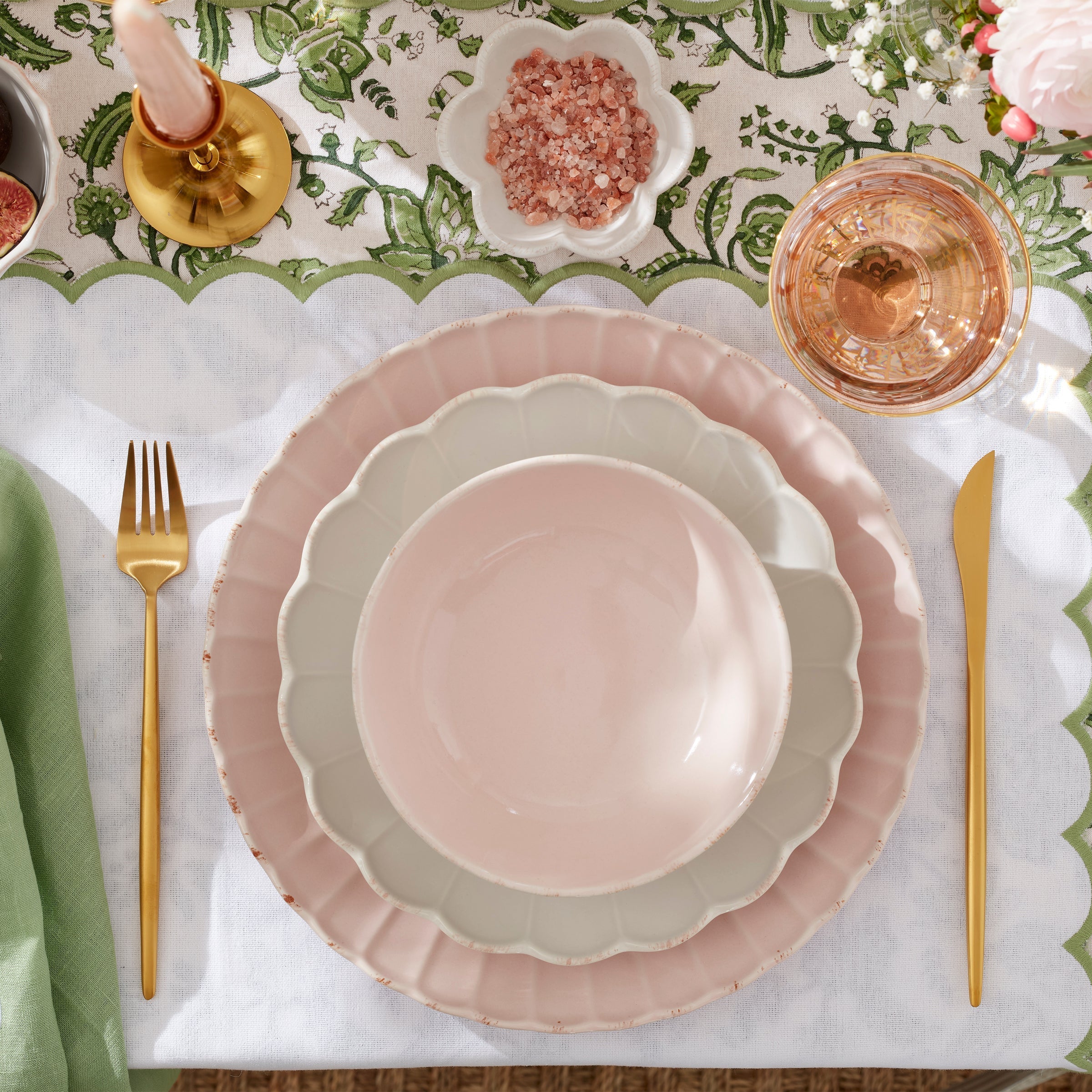 Blush Gold Rim Coupe Salad Plates - Image 2