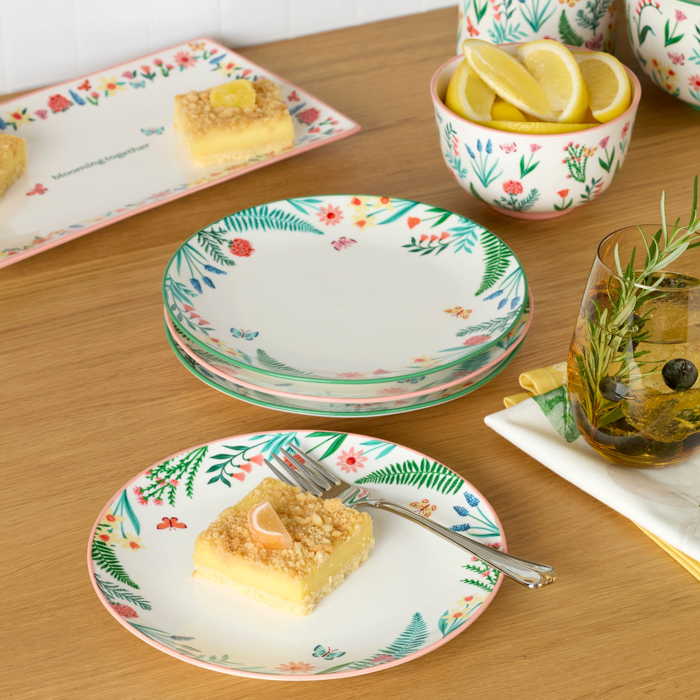 Spring Floral Butterfly Accent Plates, Set of 4 - Image 3
