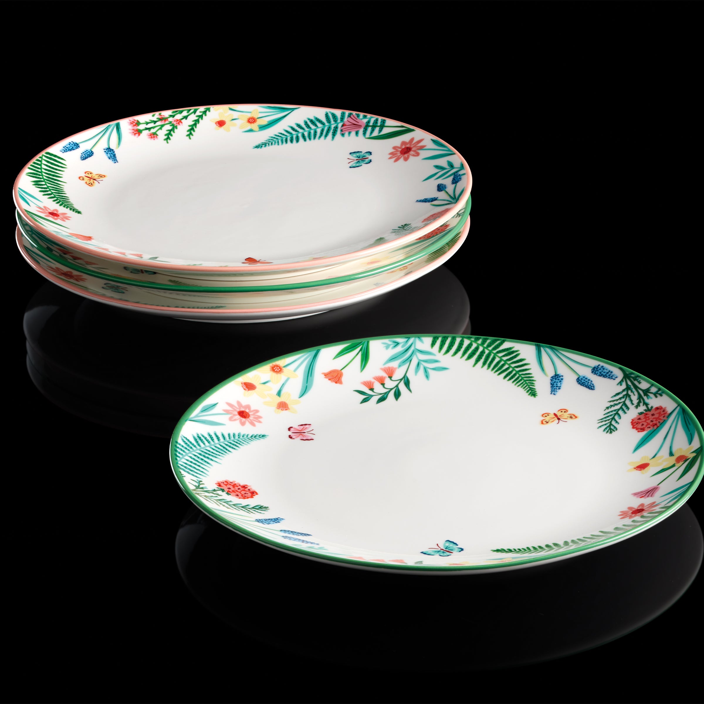 Spring Floral Butterfly Accent Plates, Set of 4 - Image 5