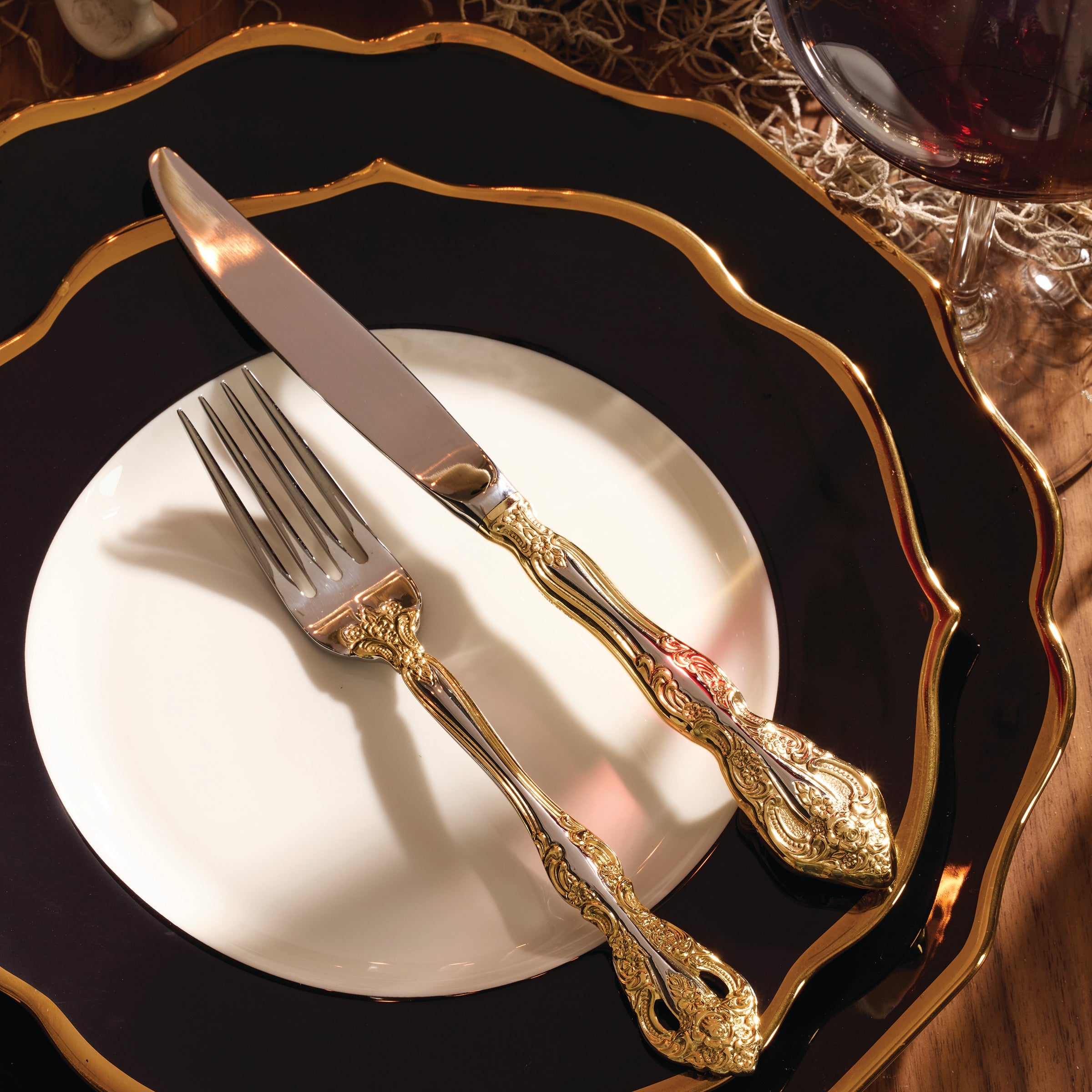 Watercolor Gold Coupe Salad Plates - Image 9
